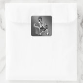 "Speakeasy" – Jazz-geïnspireerd Vierkante Sticker (Tas)
