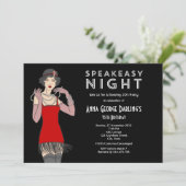 Speakeasy Nachtparty Roaring 20's Kaart (Staand voorkant)