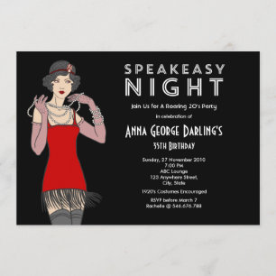 Speakeasy Nachtparty Roaring 20's Kaart