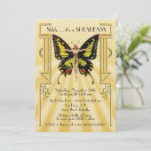 Speakeasy Vlinder Flapper Great Gatsby Feest Kaart (Staand voorkant)