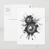Speaker Graffiti - DJ Music Disk Jockey Audio Briefkaart (Voorkant / Achterkant)
