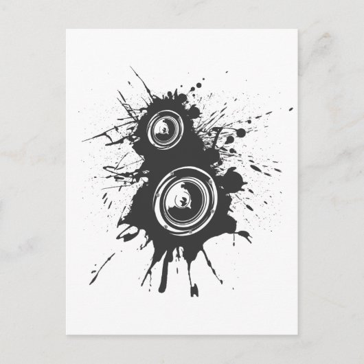 Speaker Graffiti - DJ Music Disk Jockey Audio Briefkaart (Voorkant)