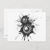 Speaker Graffiti - DJ Music Disk Jockey Audio Briefkaart (Voorkant / Achterkant)