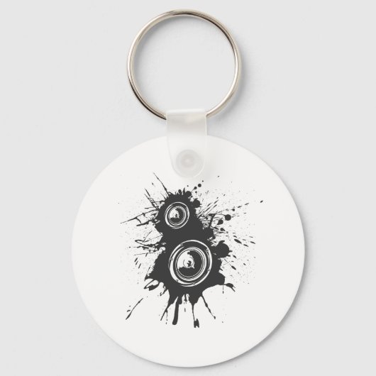 Speaker Graffiti - DJ Music Disk Jockey Audio Sleutelhanger (Voorkant)