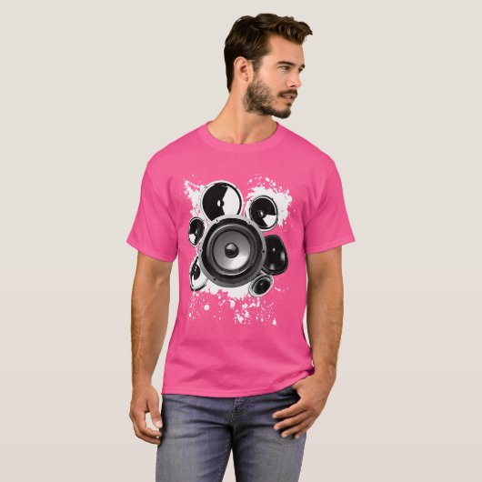 Speaker Techno Bass Muziek Graphics Gifts Unisex E T-shirt (Voorkant volledig)