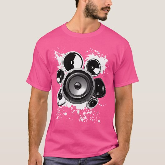 Speaker Techno Bass Muziek Graphics Gifts Unisex E T-shirt (Voorkant)
