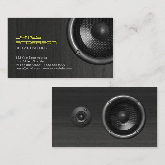 Speakers DJ Music Event Production visitekaartjes (Voorkant / Achterkant)