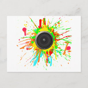 Speakersplatter - DJ Music Disk Jockey Audio Briefkaart