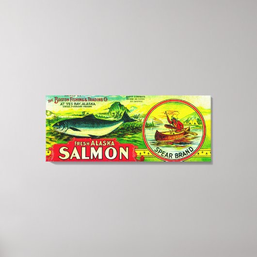 Spear Salmon kanJa Bay, AK Canvas Afdruk (Voorkant)