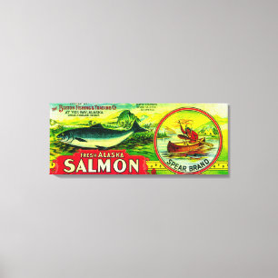 Spear Salmon kanJa Bay, AK Canvas Afdruk