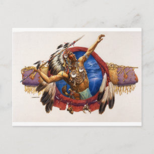 Spear Warrior Native American Briefkaart