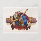 Spear Warrior Native American Briefkaart (Voorkant)