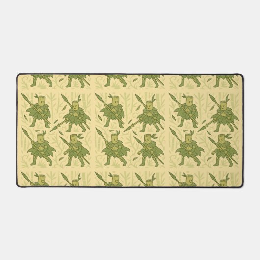 Spear Wielding Bamboo Art Bureaumat (Voorkant)