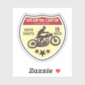 Spearfish canyon motorfiets rit Sturgis Zwart heuv Sticker (Vel)