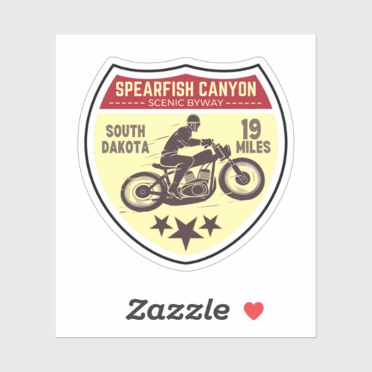 Spearfish canyon motorfiets rit Sturgis Zwart heuv Sticker (Vel)