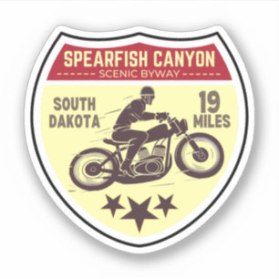 Spearfish canyon motorrit Sturgis Black hills Sticker