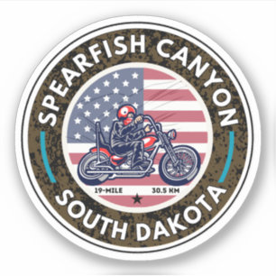 SPEARFISH CANYON SCENIC BYWAY MOTORFIETSEN STICKER