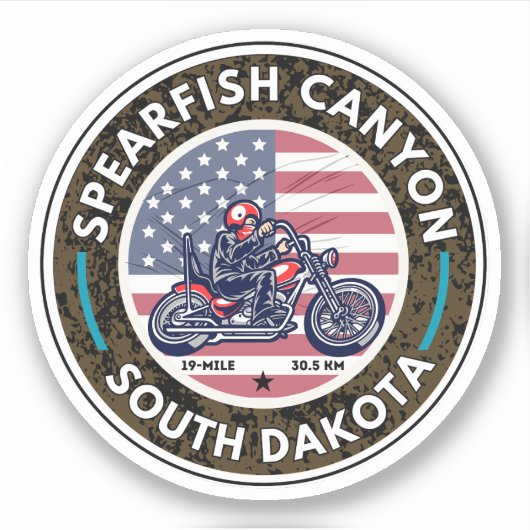 SPEARFISH CANYON SCHILDERACHTIG BYWAY MOTORFIETSEN STICKER (Voorkant)