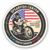 Spearfish Canyon South Dakota motorfiets Sticker (Voorkant)