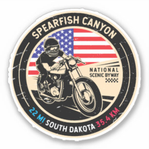 Spearfish Canyon South Dakota motorfiets Sticker