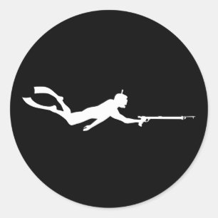 Spearfish Diver Ronde Sticker
