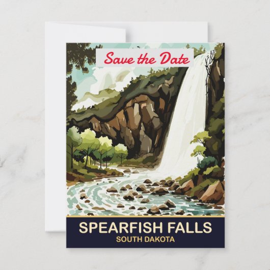 Spearfish Falls South Dakota Trouw Uitnodiging (Voorkant)