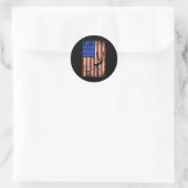 Spearfish Spearfisher American Flag  Ronde Sticker (Tas)