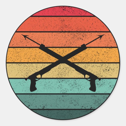 Spearfish Spearfisher Deep Zee Vist Ronde Sticker (Voorkant)