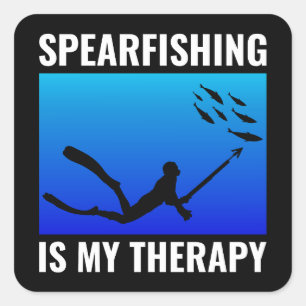 Spearfish Spearfisher Deep Zee Vist Vierkante Sticker