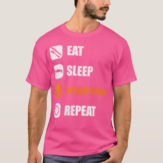 Spearfisher Eet Slaap Spearfishing Herhaal T-shirt