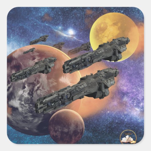 Spearhead Battleships Attack Vierkante Sticker (Voorkant)