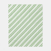 Spearmint Candy Cane Christmas Stripes Fleece Deken (Voorkant)