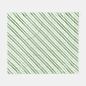 Spearmint Candy Cane Christmas Stripes Fleece Deken (Voorkant (Horizontaal))