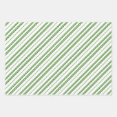 Spearmint Candy Cane Christmas Stripes Inpakpapier Vel (Voorkant 2)