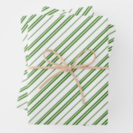 Spearmint Candy Cane Christmas Stripes Inpakpapier Vel