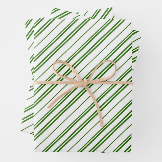 Spearmint Candy Cane Christmas Stripes Inpakpapier Vel (In situ)