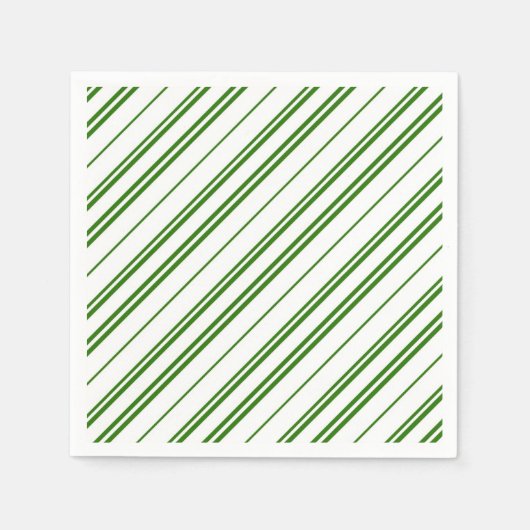 Spearmint Candy Cane Christmas Stripes Servet (Voorkant)