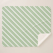 Spearmint Candy Cane Christmas Stripes Sherpa Deken (Voorkant (horizontaal))