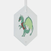 Spearmint de Groene Ijsdraak Whimsical Kunst Glas Ornament (Voorkant Rechts)