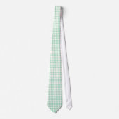 Spearmint Green Gingham Pattern Neckties voor mann Stropdas (Voorkant)