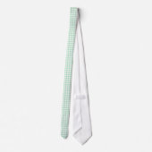 Spearmint Green Gingham Pattern Neckties voor mann Stropdas (Achterkant)