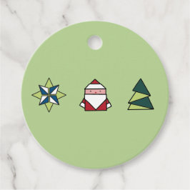 Spearmint Origami Kerstmis Bedankjes Labels