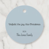 Spearmint Origami Kerstmis Bedankjes Labels (Achterkant)