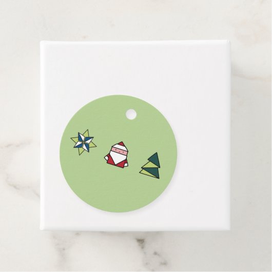 Spearmint Origami Kerstmis Bedankjes Labels (In situ)