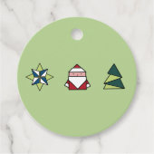 Spearmint Origami Kerstmis Bedankjes Labels (Voorkant)