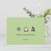 Spearmint Origami Kerstmis Feestdagenkaart (Staand voorkant)