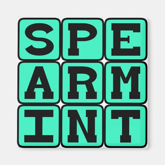 Spearmint, Smaak Kauwgom Magneet (Voorkant)
