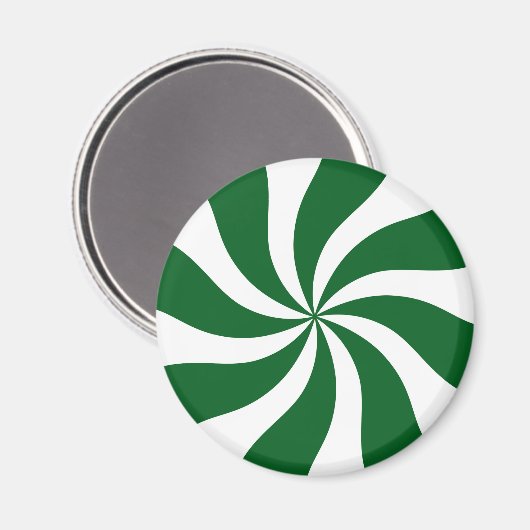 Spearmint Snoep Swirl Groen en Wit Magneet (Voorkant / Achterkant)