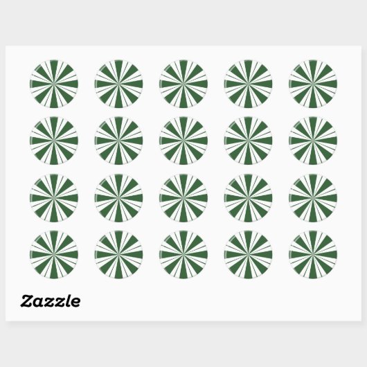 Spearmint Stripe Snoep Ronde Sticker (Vel)
