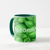Spearmint Thee Generatieve Kunst Spearmint bladere Mok (Voorkant links)